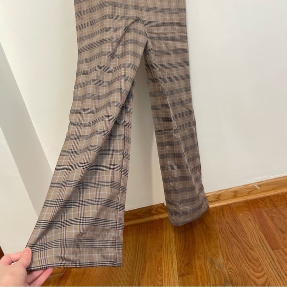 NEW NWT MODCLOTH Plaid Appeal Vest Jumpsuit Tan Brown Blue Sleeveless Retro 70s - Picture 9 of 16